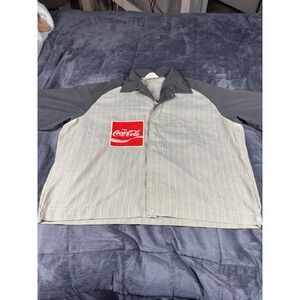 Vintage Unitog Coca-Cola Work Shirt Mens XL Pinstripe Delivery Uniform USA Made
